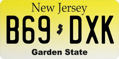 NJ license plate B69DXK