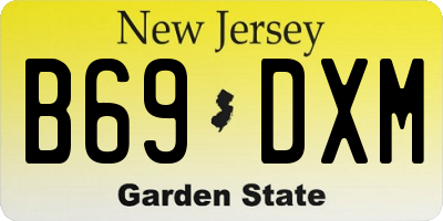 NJ license plate B69DXM