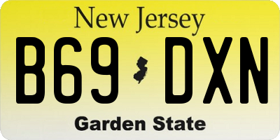 NJ license plate B69DXN