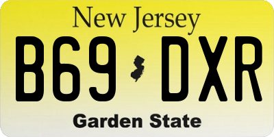 NJ license plate B69DXR