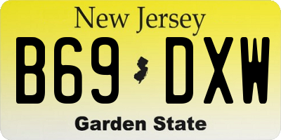 NJ license plate B69DXW