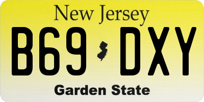 NJ license plate B69DXY
