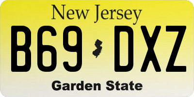 NJ license plate B69DXZ