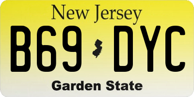 NJ license plate B69DYC