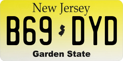 NJ license plate B69DYD