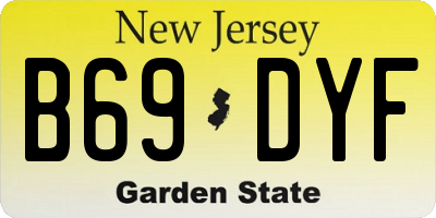 NJ license plate B69DYF