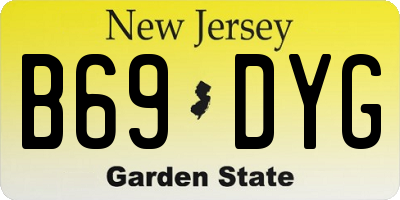 NJ license plate B69DYG
