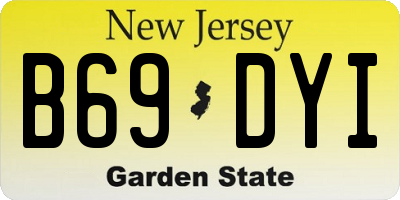 NJ license plate B69DYI