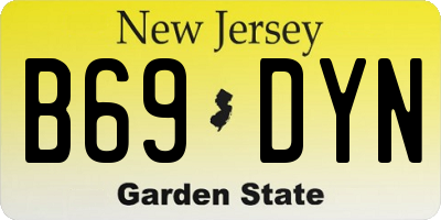 NJ license plate B69DYN