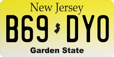 NJ license plate B69DYO