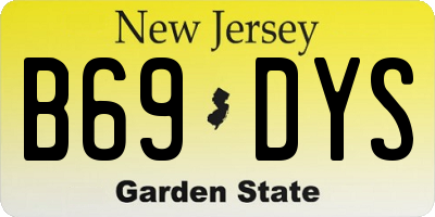 NJ license plate B69DYS