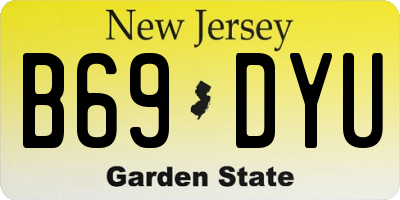 NJ license plate B69DYU