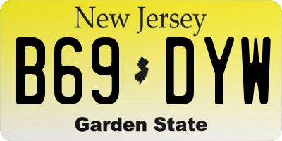 NJ license plate B69DYW