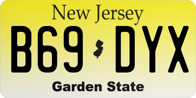 NJ license plate B69DYX