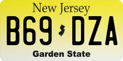 NJ license plate B69DZA