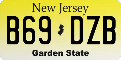 NJ license plate B69DZB