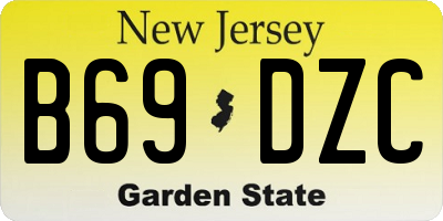 NJ license plate B69DZC