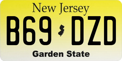 NJ license plate B69DZD