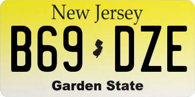 NJ license plate B69DZE