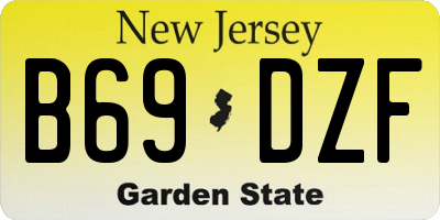 NJ license plate B69DZF