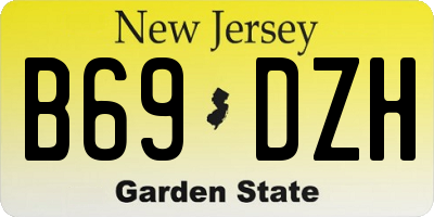 NJ license plate B69DZH