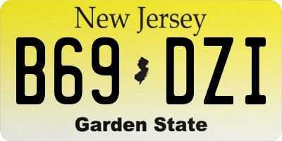 NJ license plate B69DZI