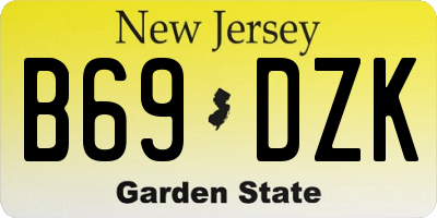 NJ license plate B69DZK
