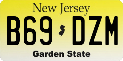 NJ license plate B69DZM