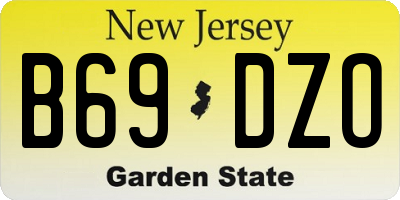 NJ license plate B69DZO