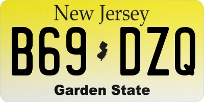 NJ license plate B69DZQ