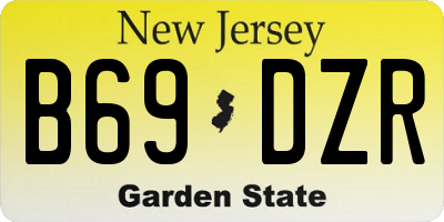 NJ license plate B69DZR