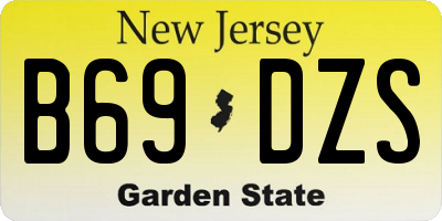 NJ license plate B69DZS