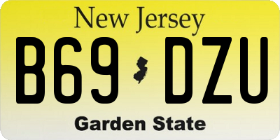 NJ license plate B69DZU