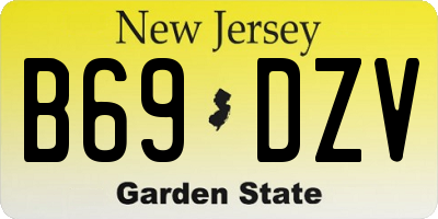 NJ license plate B69DZV