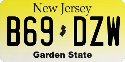 NJ license plate B69DZW