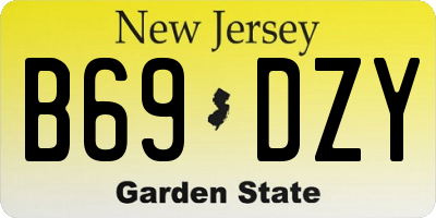 NJ license plate B69DZY