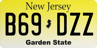 NJ license plate B69DZZ