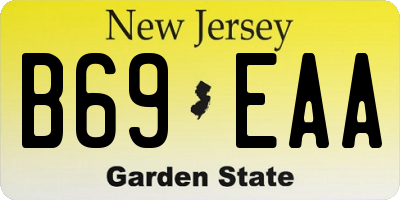 NJ license plate B69EAA