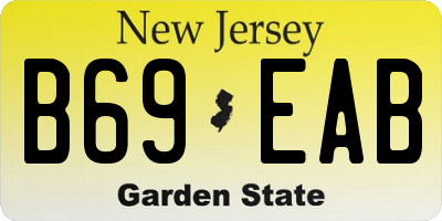 NJ license plate B69EAB