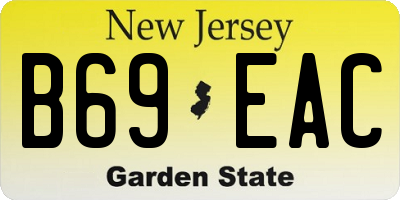NJ license plate B69EAC