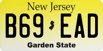 NJ license plate B69EAD