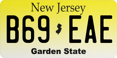 NJ license plate B69EAE