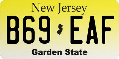 NJ license plate B69EAF