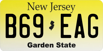 NJ license plate B69EAG
