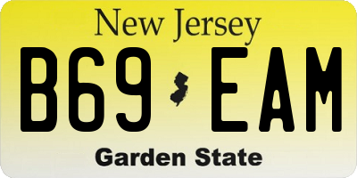 NJ license plate B69EAM