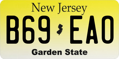 NJ license plate B69EAO