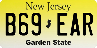 NJ license plate B69EAR