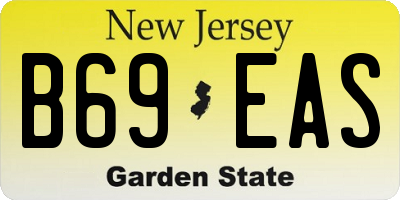 NJ license plate B69EAS