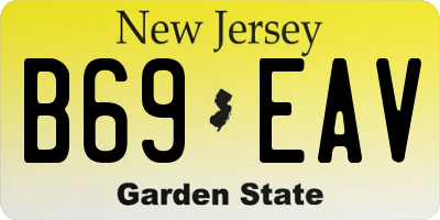 NJ license plate B69EAV