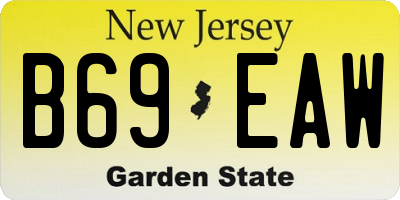 NJ license plate B69EAW